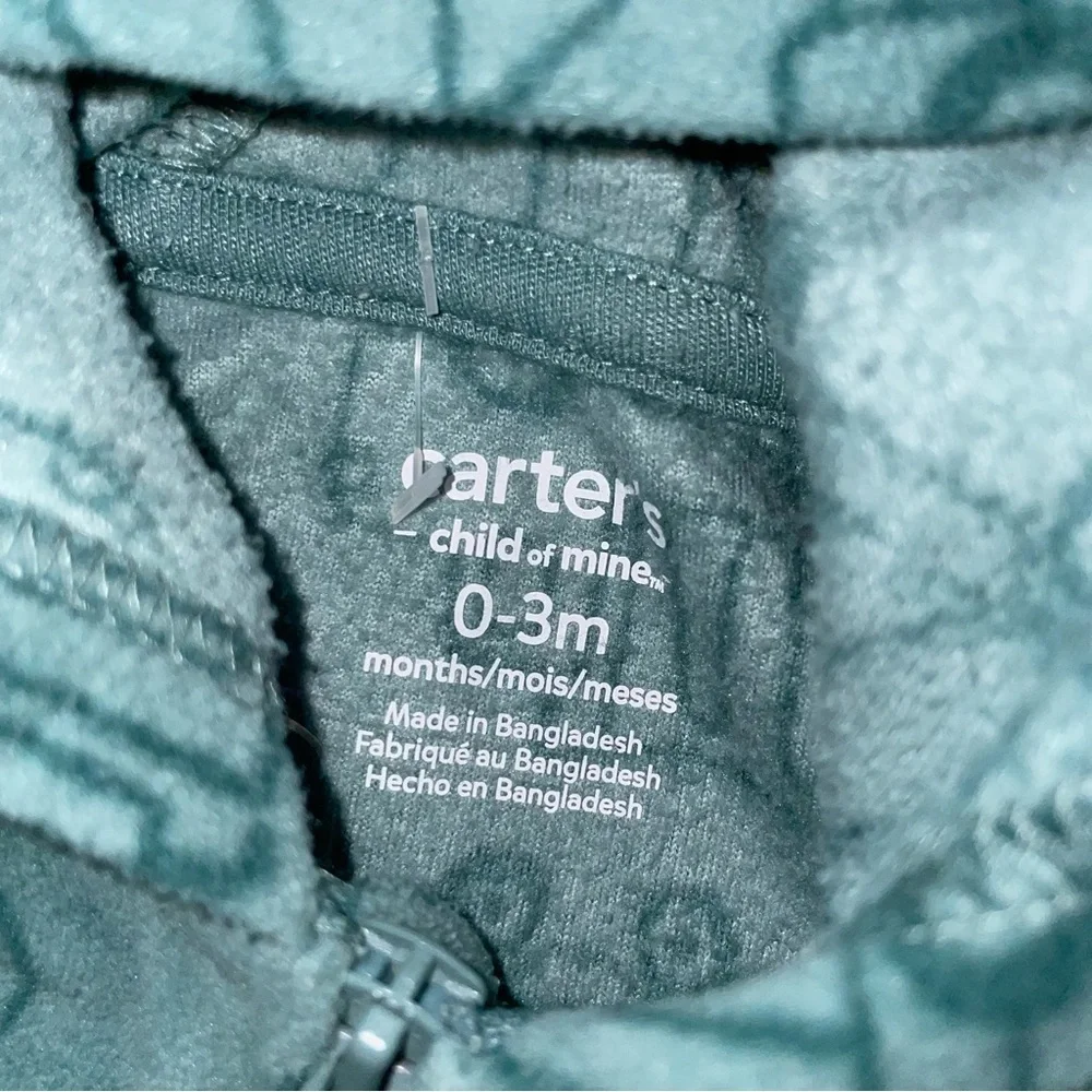 Carter’s Boys Fleece One-Piece 0–3M Green Construction